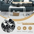 thumbnail image 5 of Resenkos Coffee Table, Modern Sofa Table Tea Table,Modern Glass Square Coffee Table with Metal Frame for Living Room-White, 5 of 6