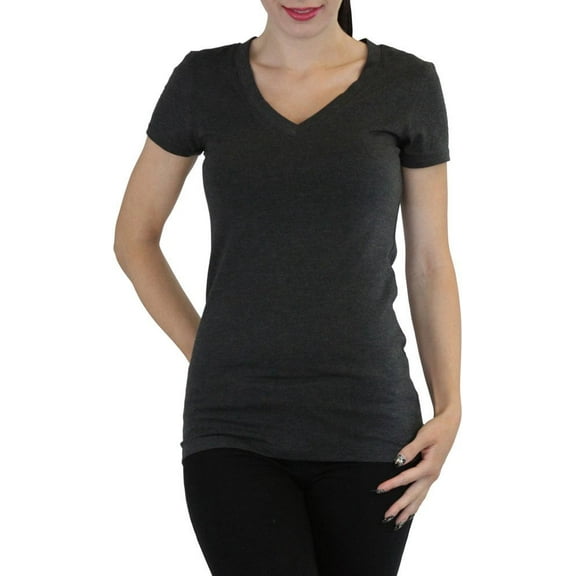 ToBeInStyle Womens Beautiful Wardrobe Classic Short Sleeve V-Neck T-Shirt