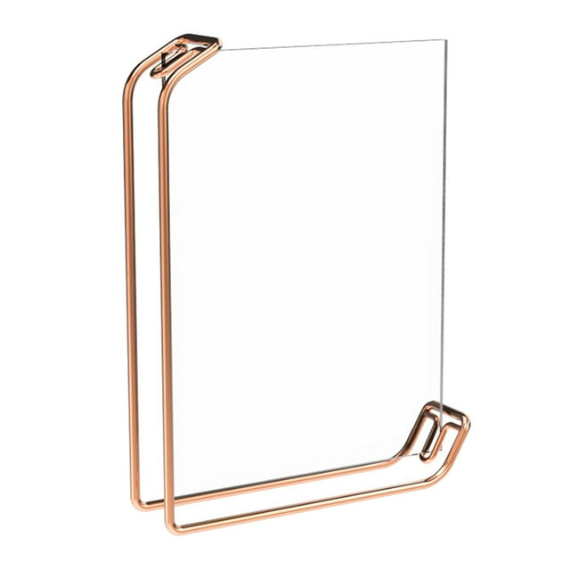 Escritorio de acrílico transparente Zulema Marco de metal oro rosa 8 pulgadas