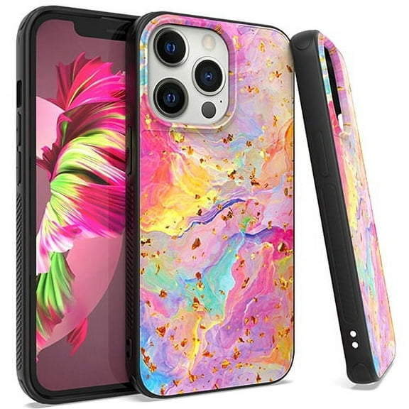 GSA Chrome Flake Marble Rainbow Case for Apple iPhone 13 PRO (6.1")
