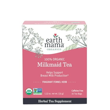 Earth Mama Organic Milkmaid Tea, Lactation Tea for Moms, Herbal Tea Without Caffeine, 16 bags