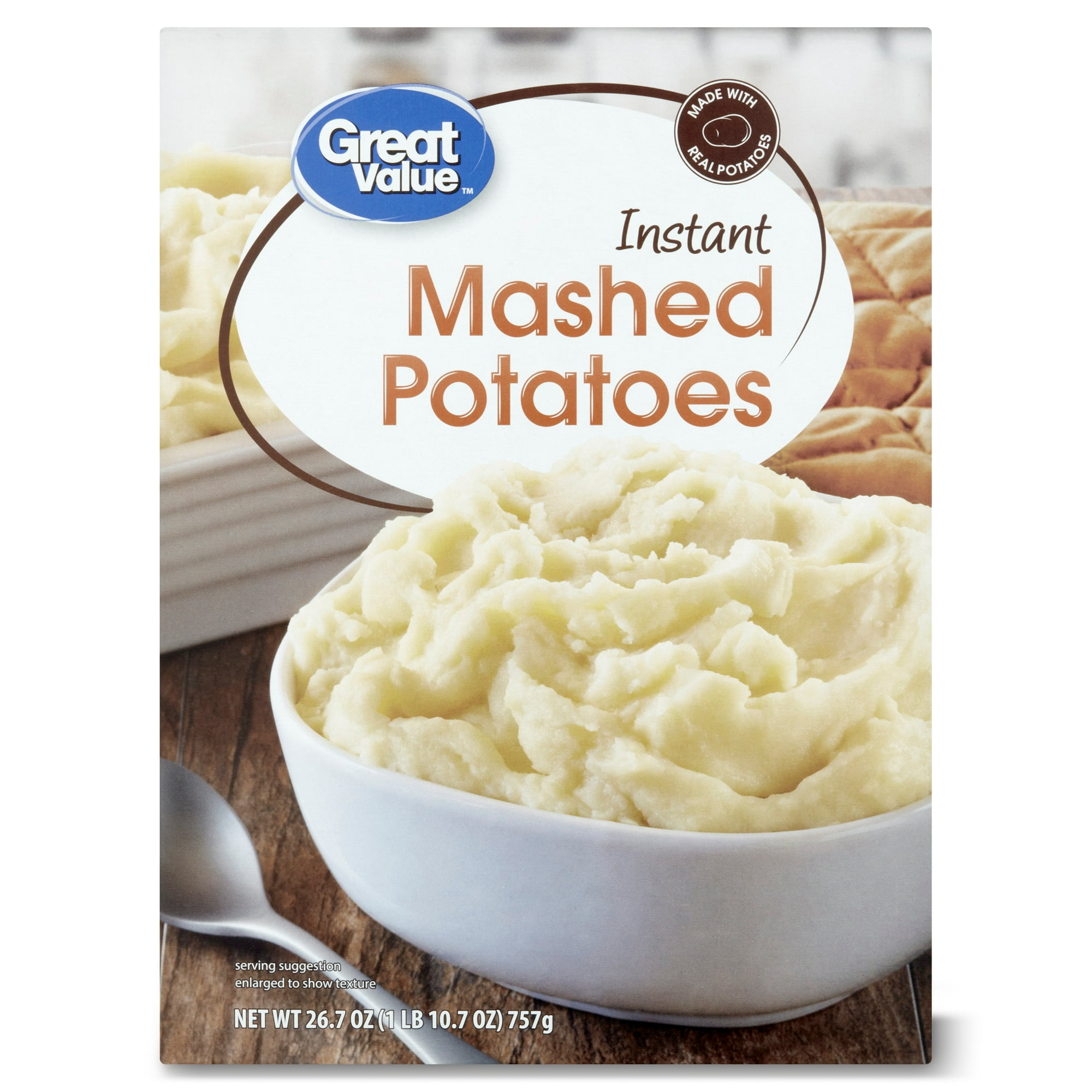 Great Value Instant Mashed Potatoes, 26.7 oz, Box