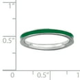 thumbnail image 3 of Sterling Silver Green-Enameled 2.25mm Ring, 3 of 6