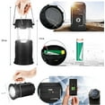 thumbnail image 2 of Solar LED Camping Lamp, Portable Flashlight Camping Lantern, Rechargeable USB and Micro Port Camping Light IPX4 Waterproof, for Tent Emergency Night Hiking Night Fishing Hunting, 2 of 5