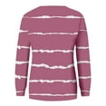 thumbnail image 5 of IMENGL Casual striped pullover top, Pink L, Size M-2XL, 5 of 5