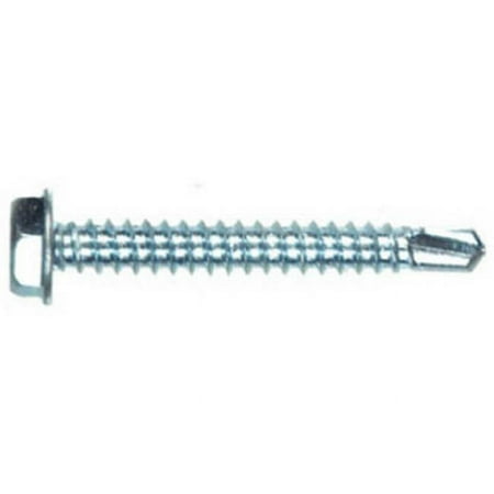 

Hillman Fasteners 560376 100 Pack- 0.25-14 x 1 in. Zinc Plated Hex Washer Head Self Drilling Screw