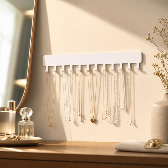 12 Prong Wall Mount Key Holder Rack, 25x2.5cm Iron Organizer for Keys Jewelry Accessories Entryway Bathroom