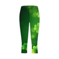 thumbnail image 5 of Capri Leggings for Women Shamrock Print Slim Fit High Waisted Trousers Stretchy Lightweight Bottoms Clover St. Patrick's Day outfits, 5 of 5