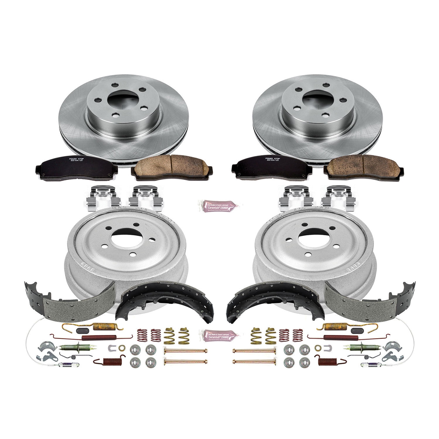 Power Stop Front and Rear Stock Replacement Drum and Shoe Kit KOE15005DK