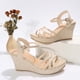 thumbnail image 5 of Amzcrzy Zapatos de mujer,Zapatos de mujer,Zapatillas de mujer, Sandalias de cuña con punta abierta informales de verano para mujer, sandalias de plataforma romanas de playa de color liso Sandalias Mu, 5 of 7