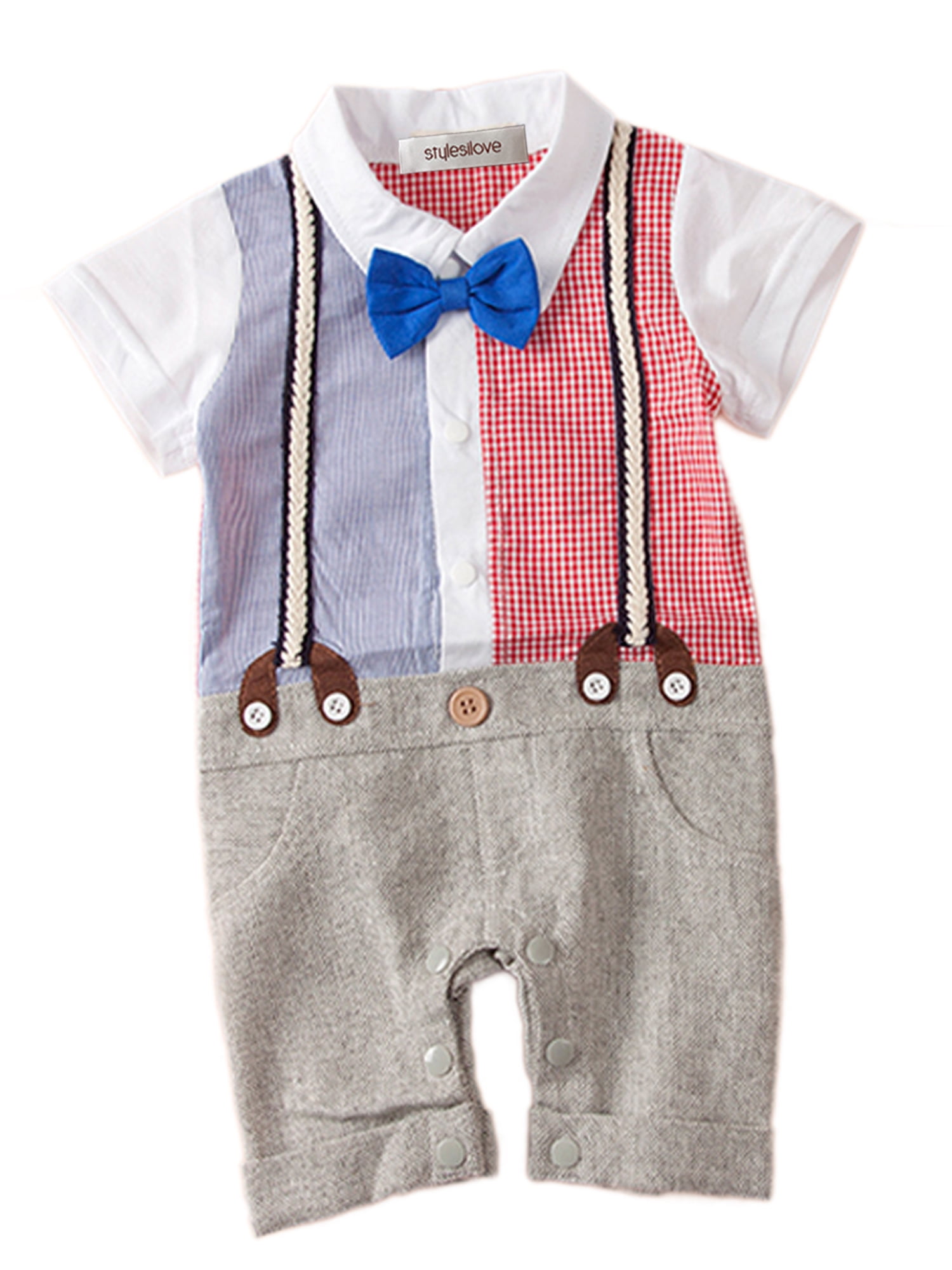 StylesILove StylesILove Two Patterns Faux Suspender Baby