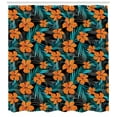 thumbnail image 3 of Ambesonne Hawaiian Colors Shower Curtain, Orange Hawaii Leafy, 69"Wx70"L, Charcoal Grey Turquoise, 3 of 3