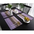 thumbnail image 3 of Ensemble de 6 Napperons, Texture Bois de Grange Rustique Rétro Polyester Résistant aux Taches Napperons Lavables Décoration pour Cuisine Table à Manger Ombre Lavande Violet Brun, 3 of 6