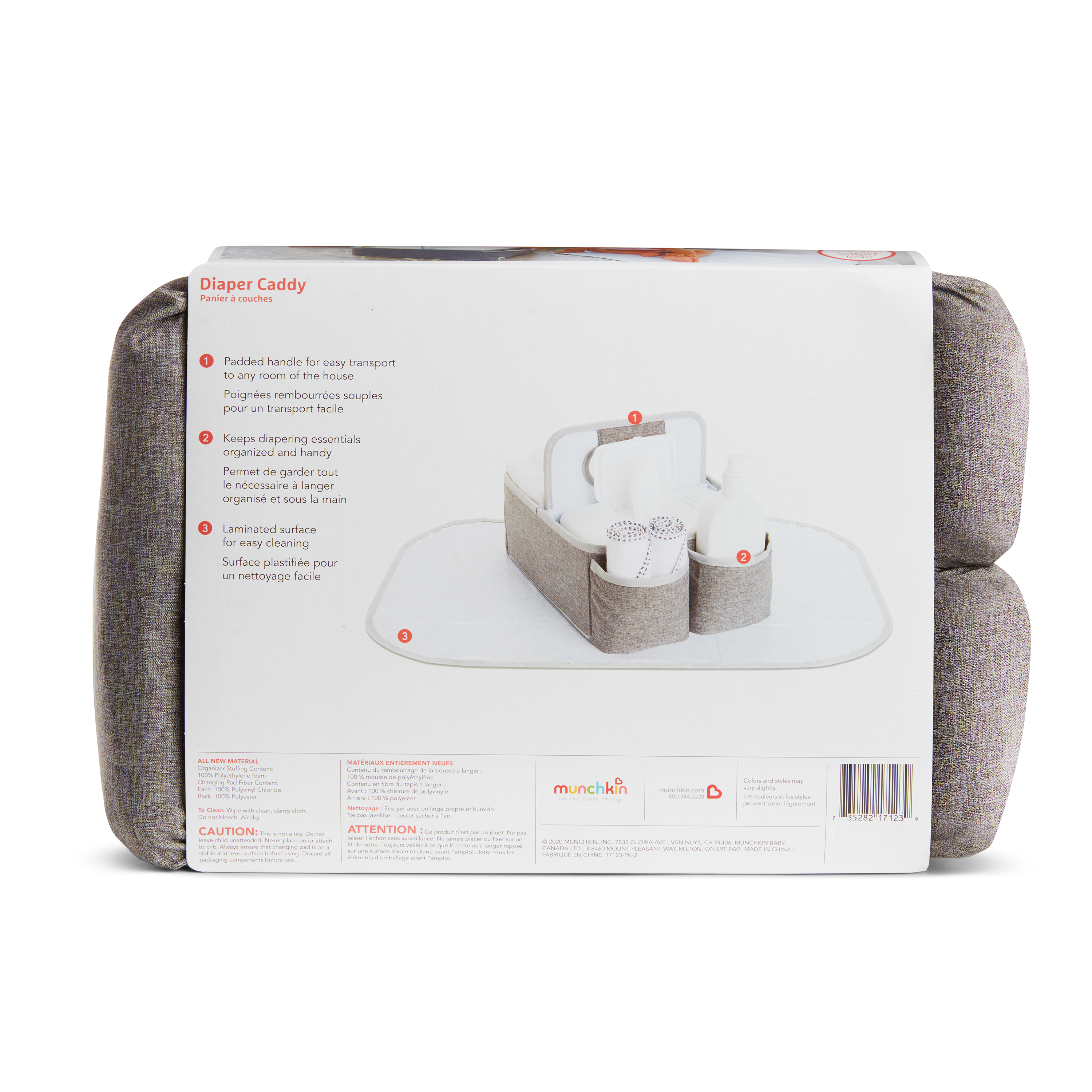 Munchkin Portable Infant Diaper Caddy Organizer - Gray photo 8