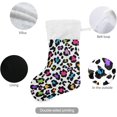 thumbnail image 3 of Coolnut Leopard Print Geometric Christmas Stockings, Christmas Presonalized Large Stocking Sock, Set of 2 Xmas Party Winter Decor Candy Bag Family Holiday Gift, 17.7 Inch, 3 of 7
