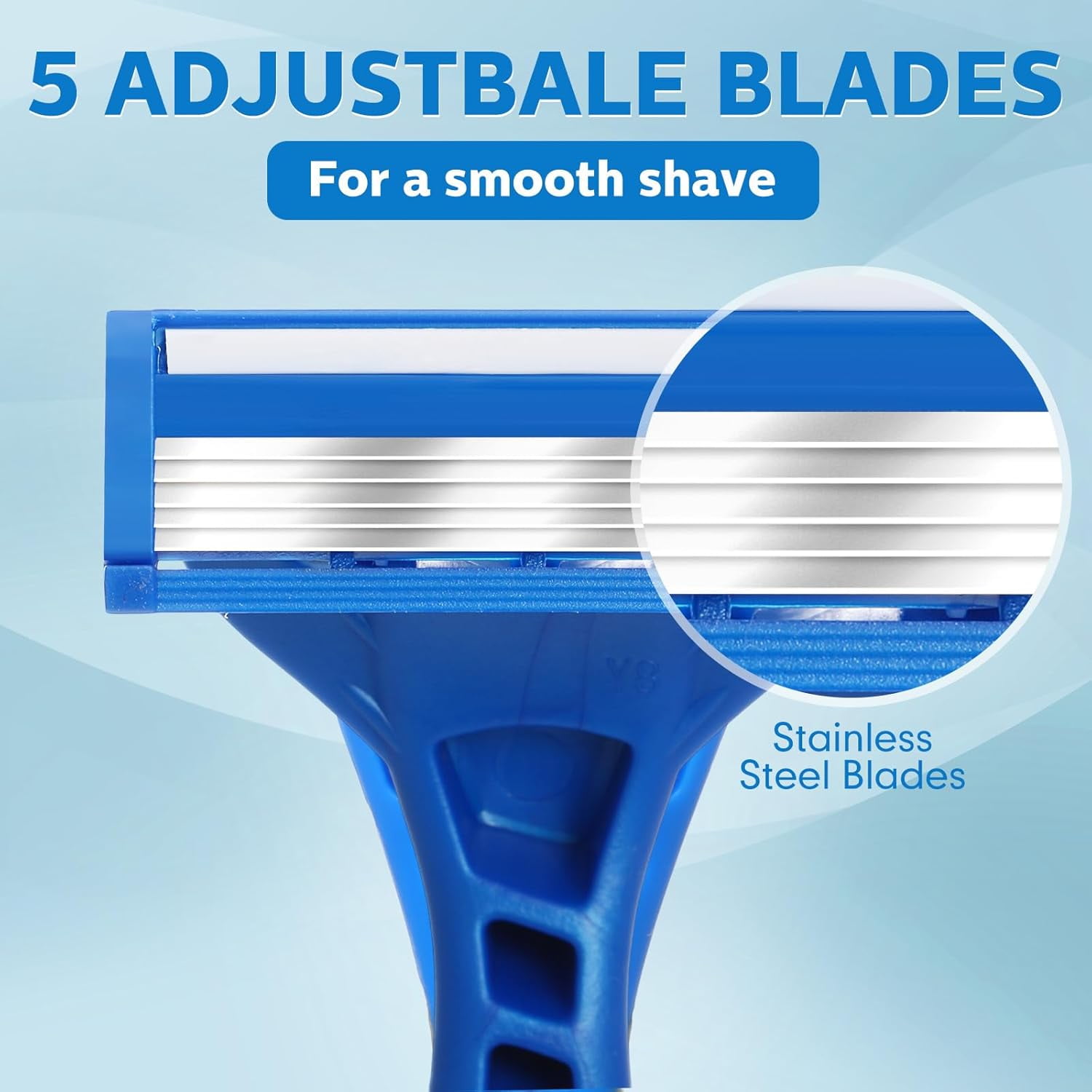 16 Pcs Disposable Razors for Men Bulk 5-blade Disposable Razors Men's Razor Comfort Head Long-blade Sensitive Skin Razor for Hotel Travel Spa Gift