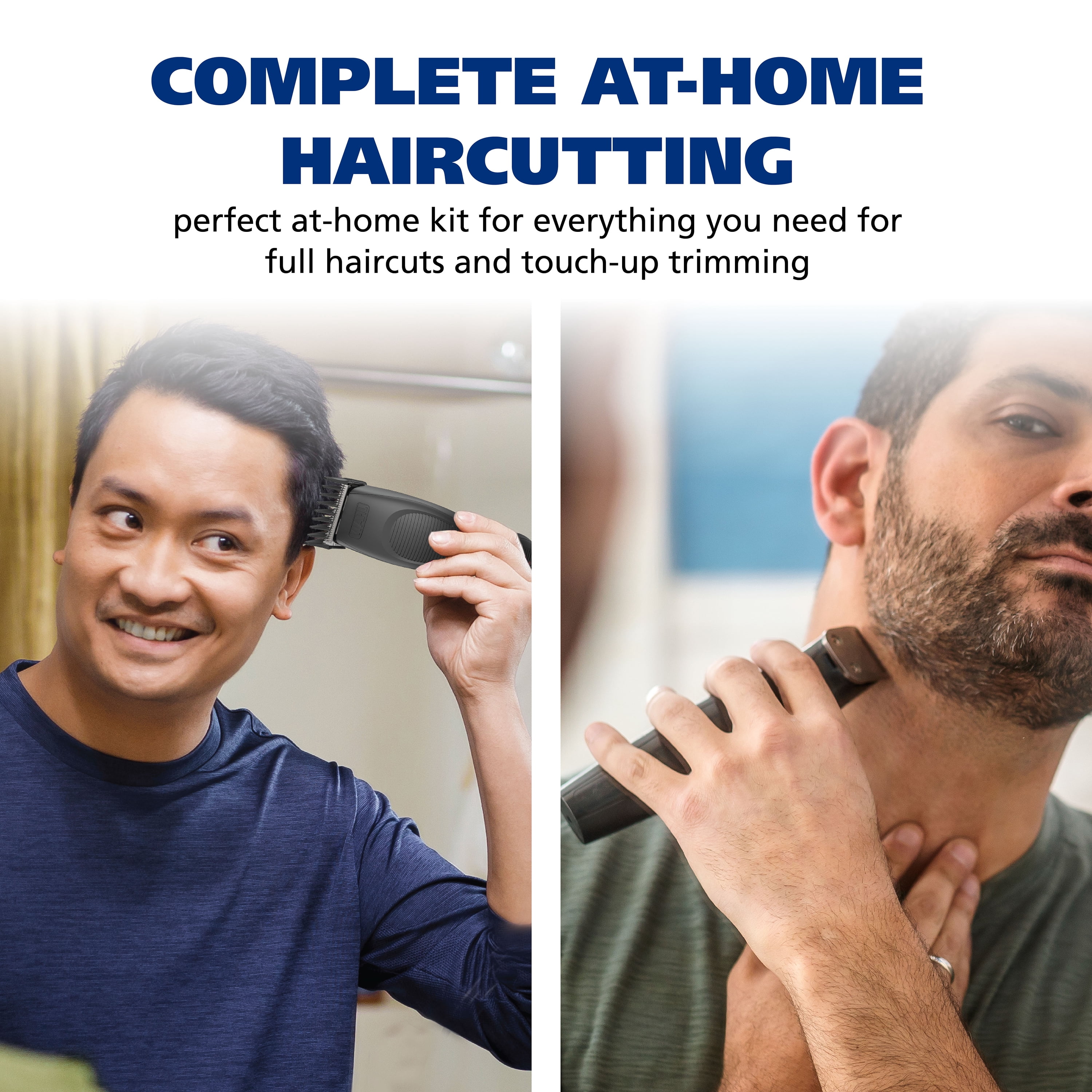 Wahl Cordless Pro Combo Rechargeable Hair Clipper and Battery Hair Trimmer Kit, Rinseable Blades, 12 Guards, Powerful Motor, Black – 3028040