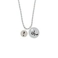 thumbnail image 2 of Delight Jewelry Silvertone Disc 1/2'' - Symbol - Exclamation Point - ! - Silvertone Script Initial Disc - K - Charm Necklace, 20"+3", 2 of 4