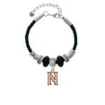thumbnail image 2 of Delight Jewelry Rose Goldtone Crystal Initial - N - Best Friend Celtic Knot Leather Bead Bracelet, 7"+2" Extender, 2 of 4