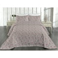 thumbnail image 2 of Ambesonne Floral Quilted Bedspread Set 3 Pcs, Roses for Valentine Love Art, King, Dimgray Blush, 2 of 4