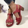 thumbnail image 3 of Block Heel Sandals for Women 2026 Summer Trendy Open Toe Ankle Strap Heeled Sandals, 3 of 7