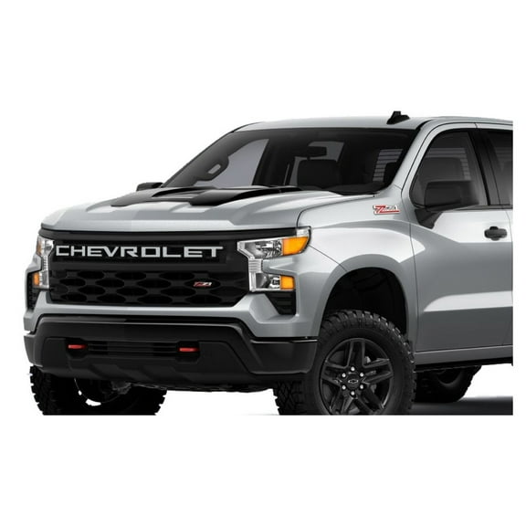 Chevy Silverado Silver Ice Trail Boss Grille Lettering Overlay Decals 2022-2026 GM Licensed