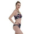 thumbnail image 6 of High Waisted Bikini Sets For Women, Pink White Feathers Swimsuits Tummy Control, Two Pieces Bathing Suit, 6 of 8