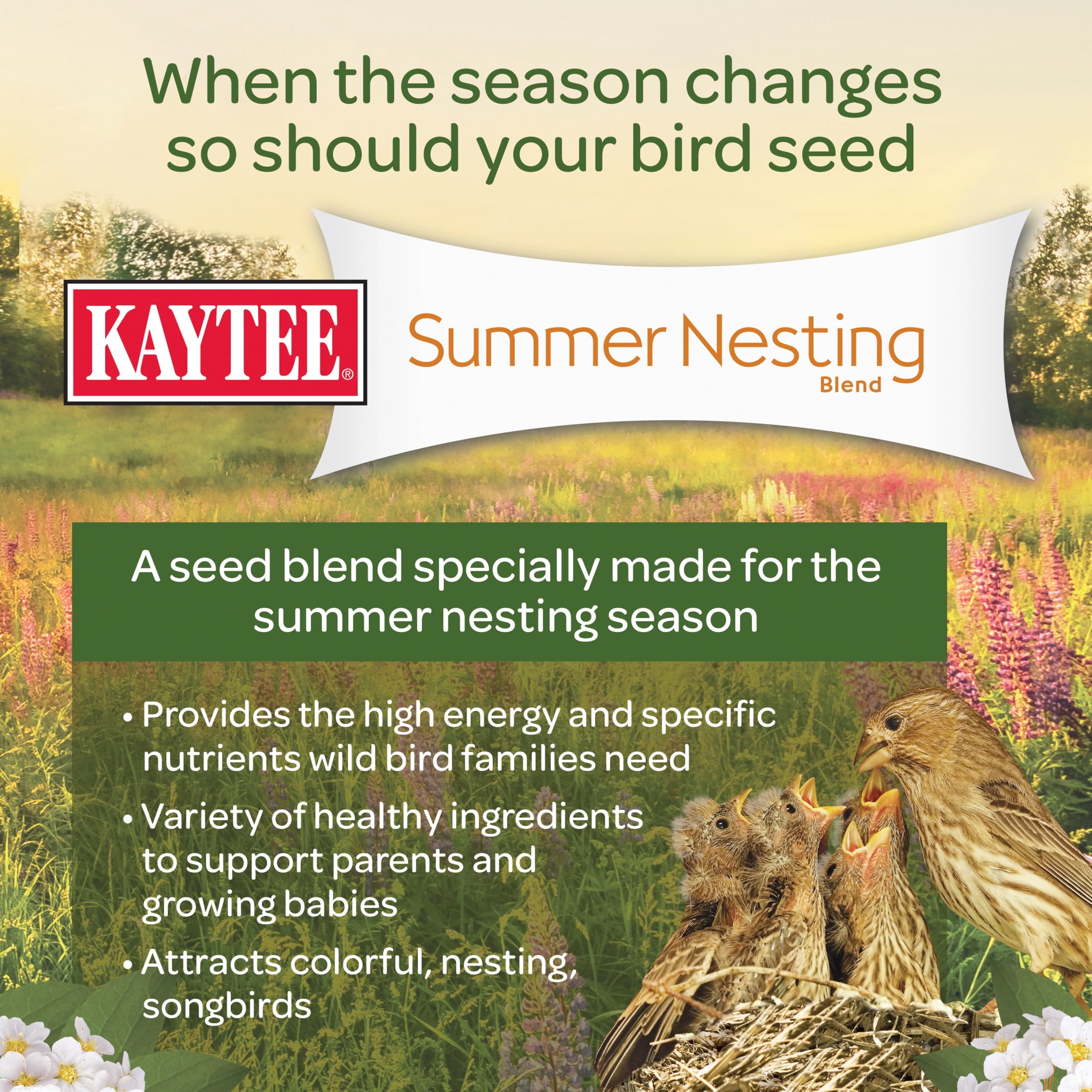 Kaytee Summer Nesting Blend Bird Seed, 8 lbs, 1 Bag