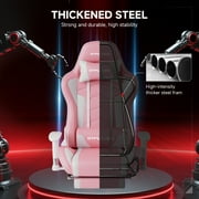 GTRACING Gaming Chair with Speakers Bluetooth and Footrest in Home Leather Office Chair, Pink