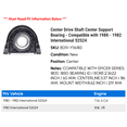 thumbnail image 2 of Center Drive Shaft Center Support Bearing - Compatible with 1980 - 1982 International S2524 1981, 2 of 2
