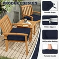 thumbnail image 6 of Kimunuk 4 Pack Outdoor Chair Cushions, 24" x 24" Waterproof Outdoor Seat Cushions Couch Pads with Ties & Handle for Patio Furniture, Navy blue, 6 of 6