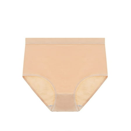 TMOYZQ Women s Plus Size Cotton Underwear Soft Mid Waisted Brief Ladies Seamless Panties Moisture Wicking Stretchy Full Coverage Underwear