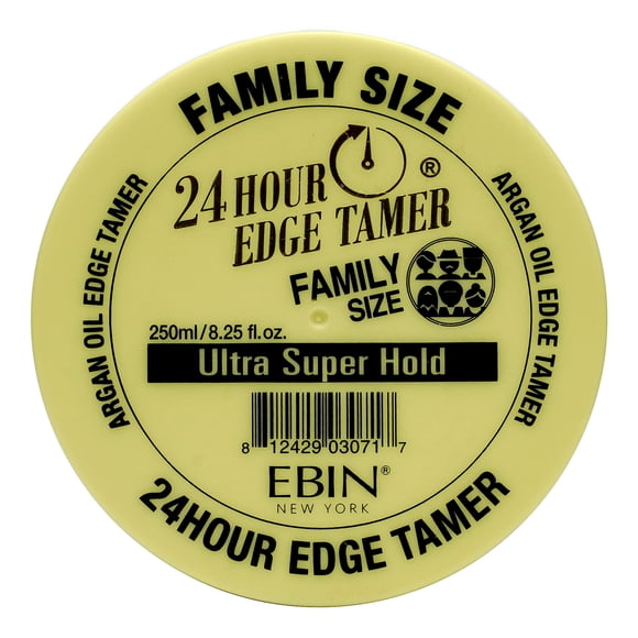 EBIN NEW YORK 24 Hour Edge Tamer Ultra Super Hold 8.25 Oz - Sin descamación Sin residuos blancos Brillo y textura suave con aceite de argán y aceite de ricino