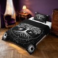 thumbnail image 2 of Homewish Hippie Tree of Life Twin Comforter Sets, Cosmos Stars Moon Sun Bedding Set, White Black, Black Reversible 2 Piece, 1 Comforter and 1 Pillowcase, 2 of 6