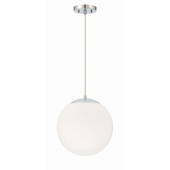 56892-CH-WG Craftmade Lighting Gaze - 1 Light Pendant In Contemporary Style-12.8 Inches Tall and 11.88 Inches Wide-Chrome Finish-Frost White Glass