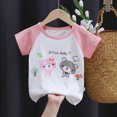 thumbnail image 2 of TOWED22 Boy's Graphic Tops Short Sleeve Crew Neck Print T-Shirts Casual Tees for Summer Play(Pink,6-8 M), 2 of 8