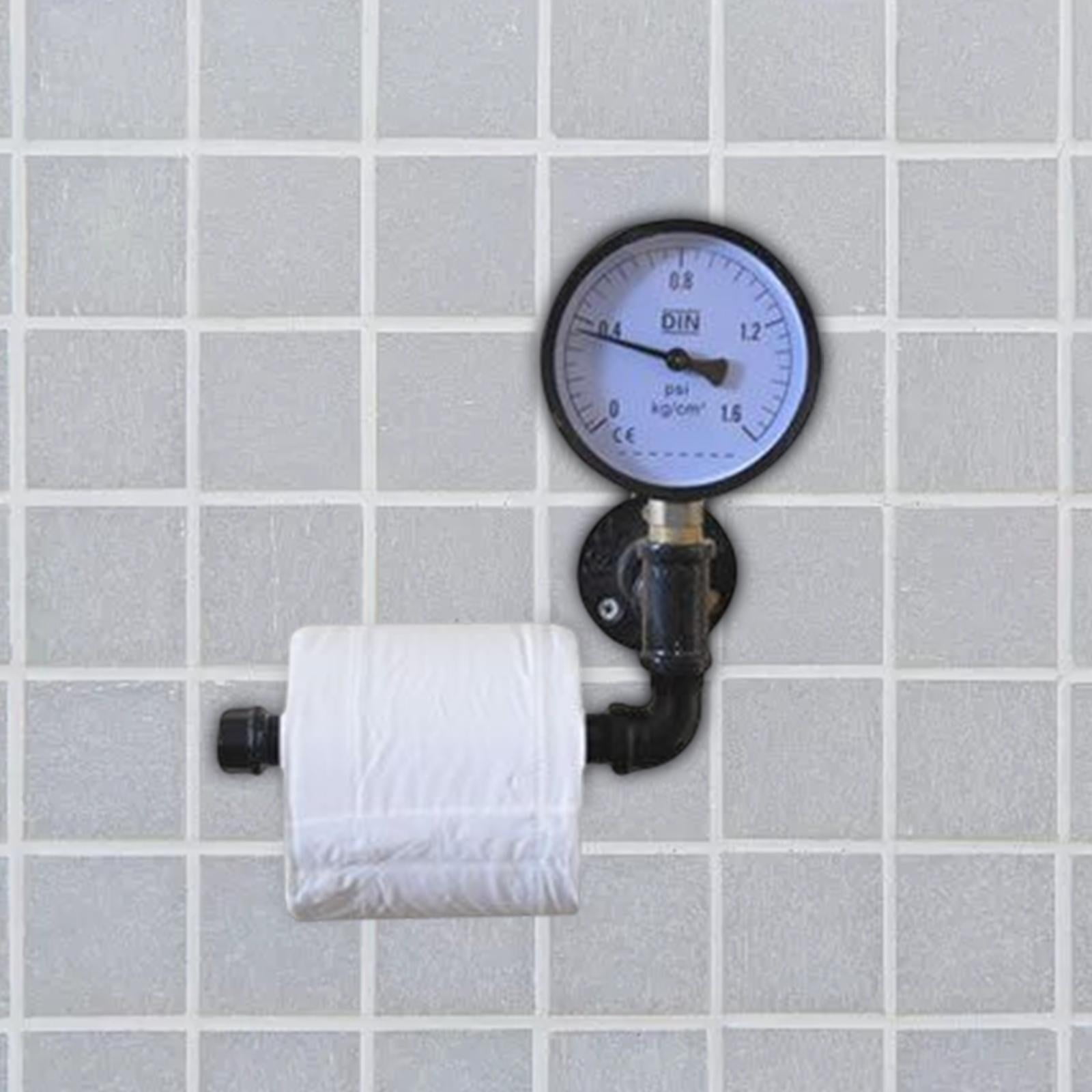Fiocias Retro Toilet Paper Roll Holder Mounted Shelf Paper Shelf Industrial Toilet Paper