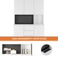 thumbnail image 4 of HIUU White Buffet Cabinet Storage with Drawers - Kitchen Pantry Cabinet with Microwave Stand and Charge Station, Tall Cabinet for Living room, Dining room., 4 of 7