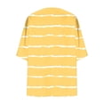 thumbnail image 6 of BiZtdJrK Womens Striped Print Cardigan 3/4 Length Sleeve Casual Summer Shrugs Soft Loungewear Open Front Cardigans Yellow L, 6 of 6