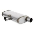 thumbnail image 2 of Flowmaster Exhaust Muffler 72206 FlowFX; Oval 409 Stainless Steel Case; Single 2-1/2 Inch Offset Inlet; Dual 2-1/2 Inch Offset Outlet; 18 Inch Body/24 Inch Overall Length, 2 of 8