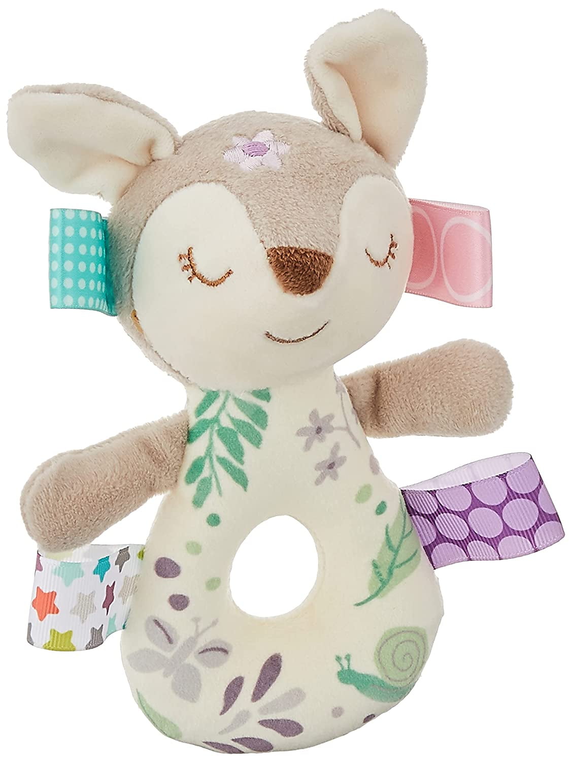 Taggies Flora Fawn Embroidered Soft Ring Rattle