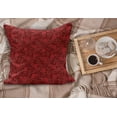 thumbnail image 2 of Flower Fluffy Throw Pillow Cushion Cover, Floral Details with Leaves Swirls Romantic Vivid Vibrant Pattern Art Print, Decorative Square Accent Pillow Case, 16" x 16", Burgundy and Red, by Ambesonne, 2 of 5