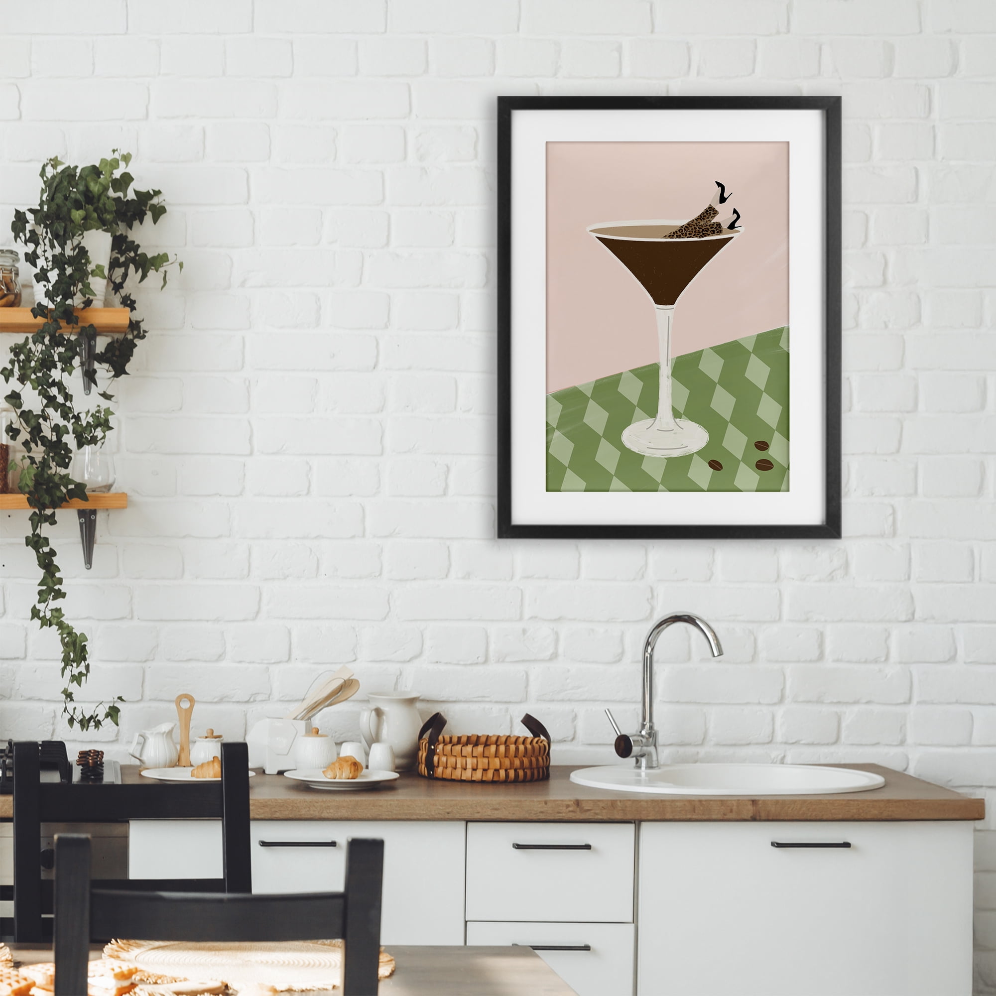 Stupell Industries Glam Martini Splash Black Framed Print Under Glass, design by Emily Navas