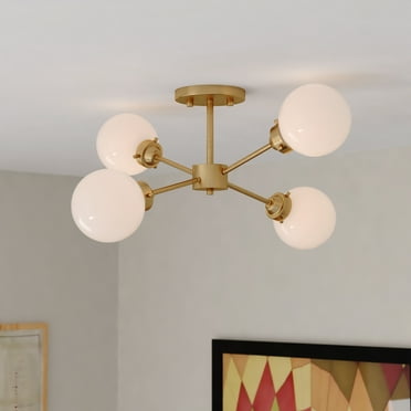 Vaxcel - Orbit - 4 Light Semi-Flush Mount In Mid-Century Modern Style-10.5