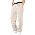thumbnail image 4 of Blekii Kids Boys Girls Double Color Sweatpants Athletic Running Pants Long Sports Fitness Bottoms, Beige, 100, 4 of 7