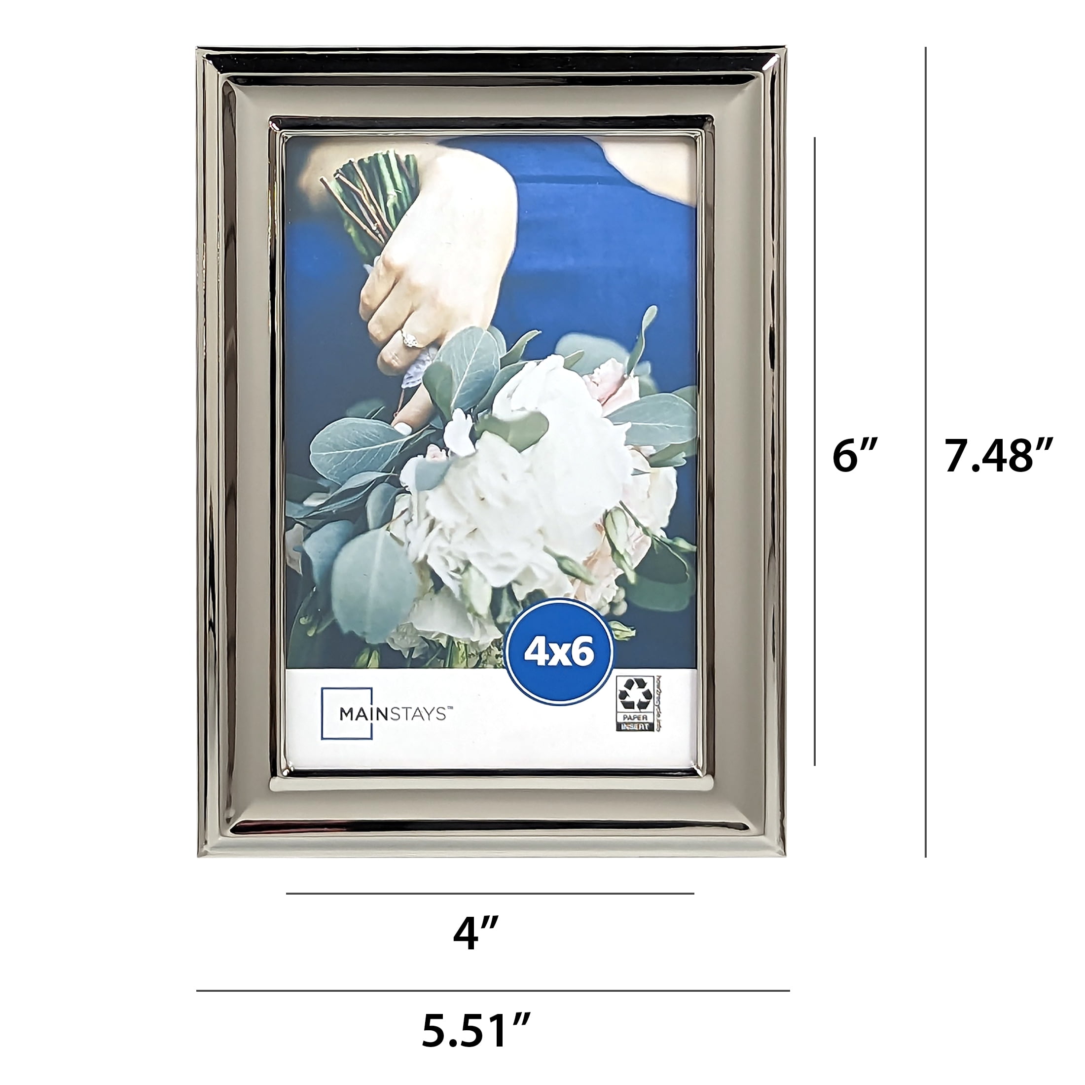 TUSCANY FLORENTINE-SILVER metallic frame matted 8x10 5x7 by Nielsen - 5x7 