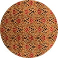 thumbnail image 1 of Ahgly Company Indoor Round Oriental Orange Industrial Area Rugs, 3' Round, 1 of 4