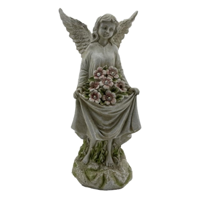 Angel Statue Decorative Figurine Light, resistente a la intemperie, adorno de césped de escultura al aire libre para el exterior, patio