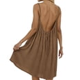 thumbnail image 6 of Horkkom Beach Dresses for Women V Neck Solid Color Backless Dresses Summer Loose Sleeveless Dresses, S-3XL, 6 of 6
