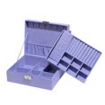 thumbnail image 1 of 2 Layers Jewelry Organizer Box Display Storage Case with Lock Suede Portable Leather Jewelry Box for Storing Watch, Earring, Ring, Chain, Bracelet Purple, 1 of 6